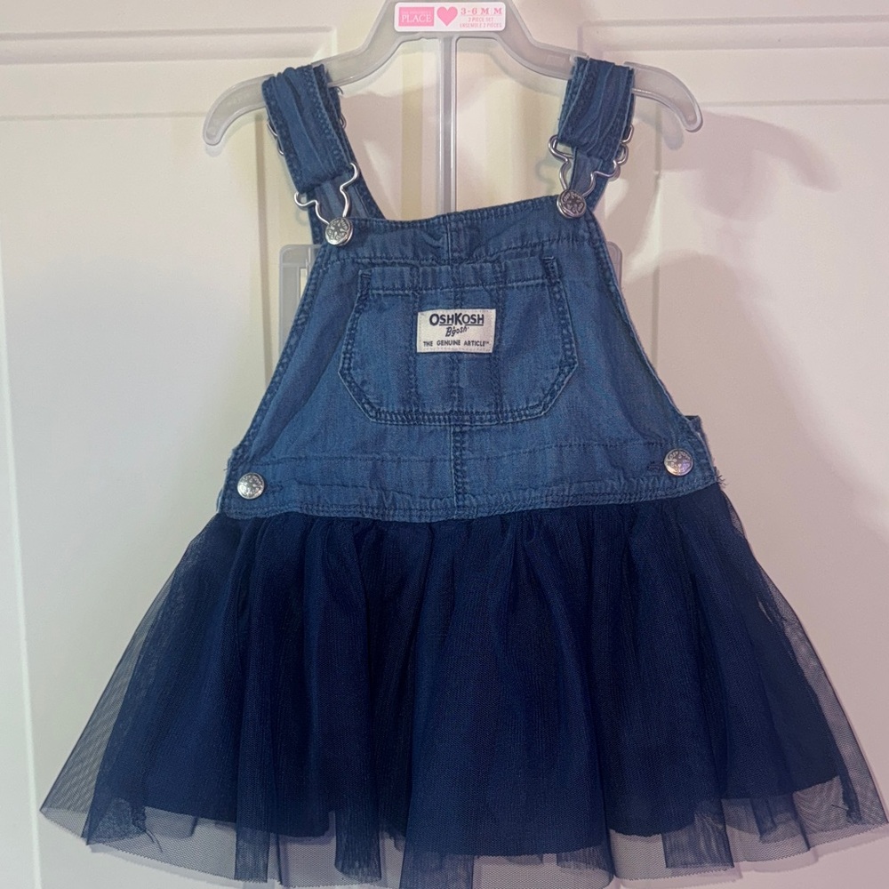 OshKosh B'gosh Baby Tulle and Denim Jumper Dress 18m - Picture 4 of 12